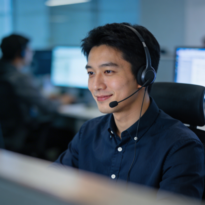 Client support engineer discussing staffing needs